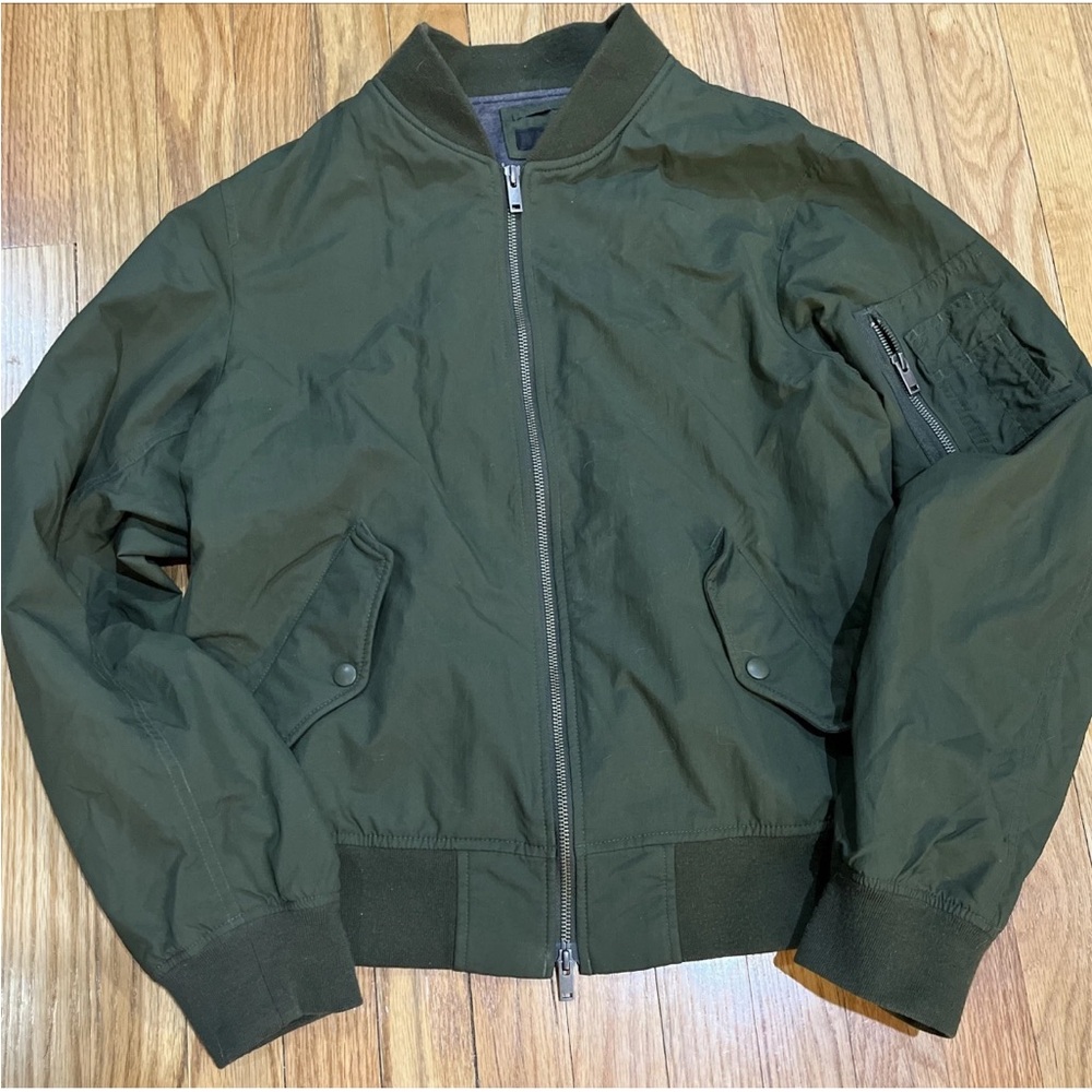 Jil Sander x Uniqlo Jacket Mens M Camo Green Bomber Style Solid